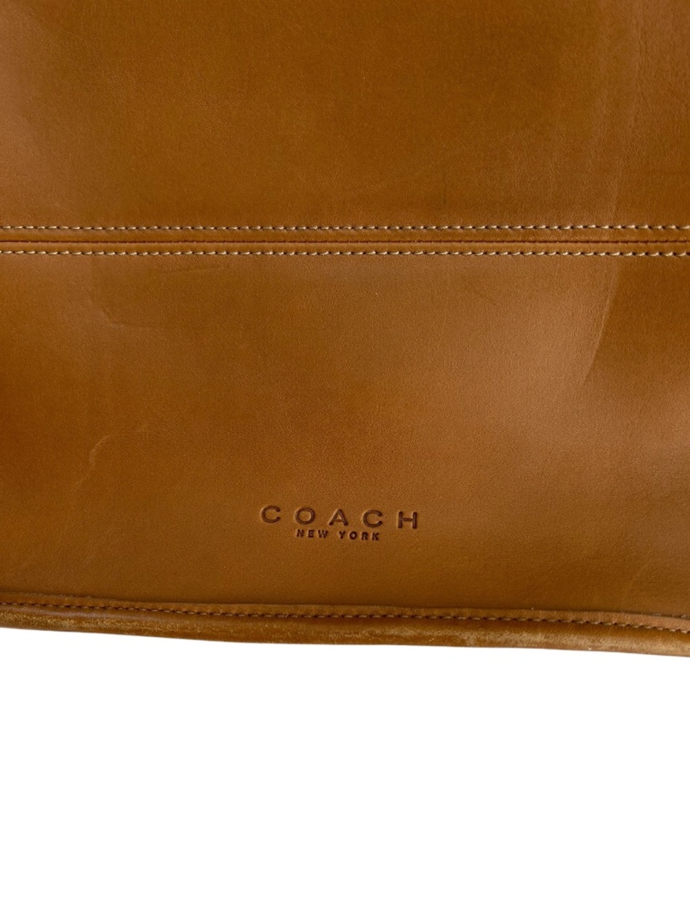 coach vintage 90s classic British tan saddle leather medium bucket bag - Picture 3 of 8